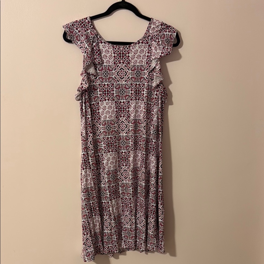 Floral Print Ruffle Sleeve Dress